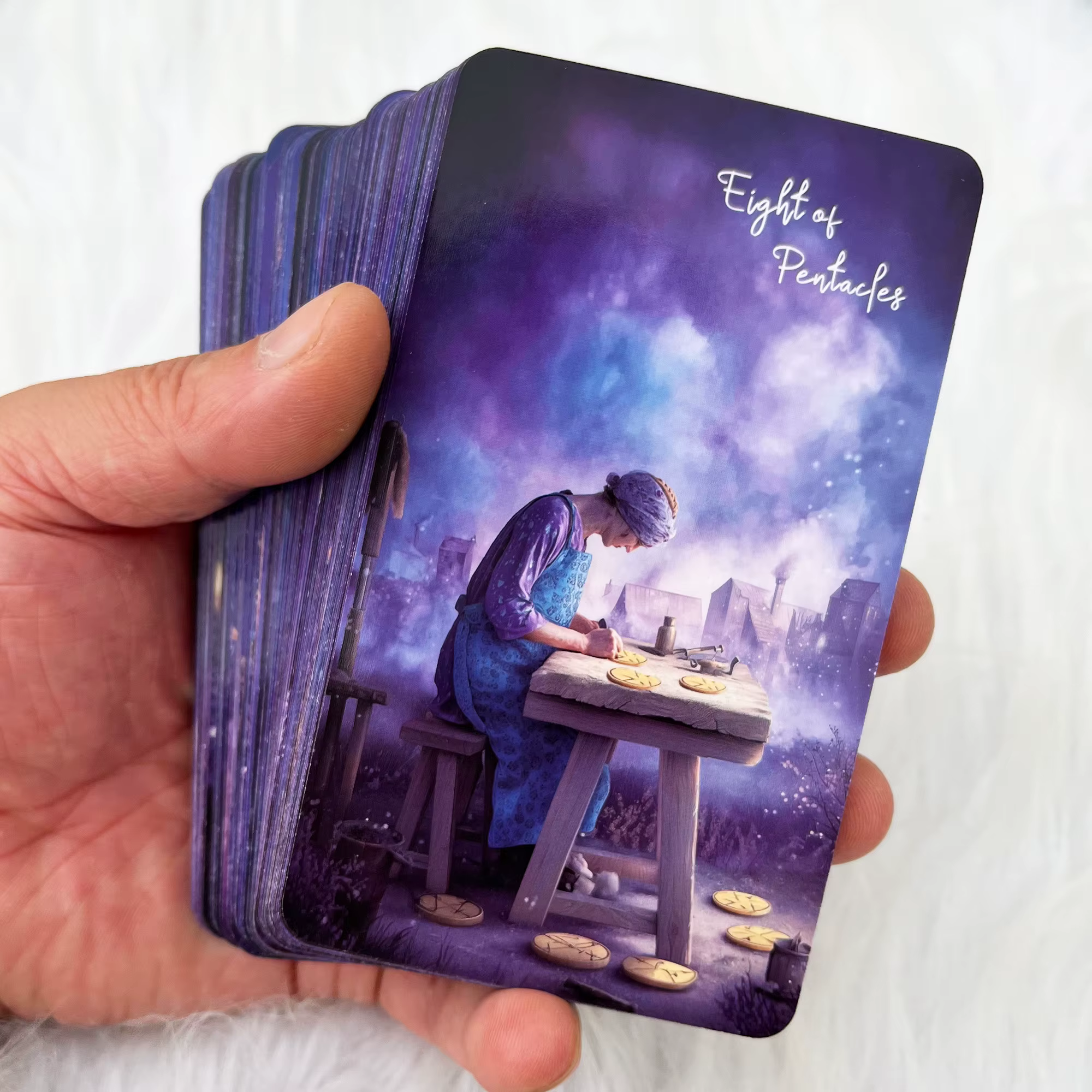 78 cartes de tarot originales avec guide, The Violet Veil, Dreamy Purple, Destiny Divination, jeux de cartes, 12*7cm, 14+