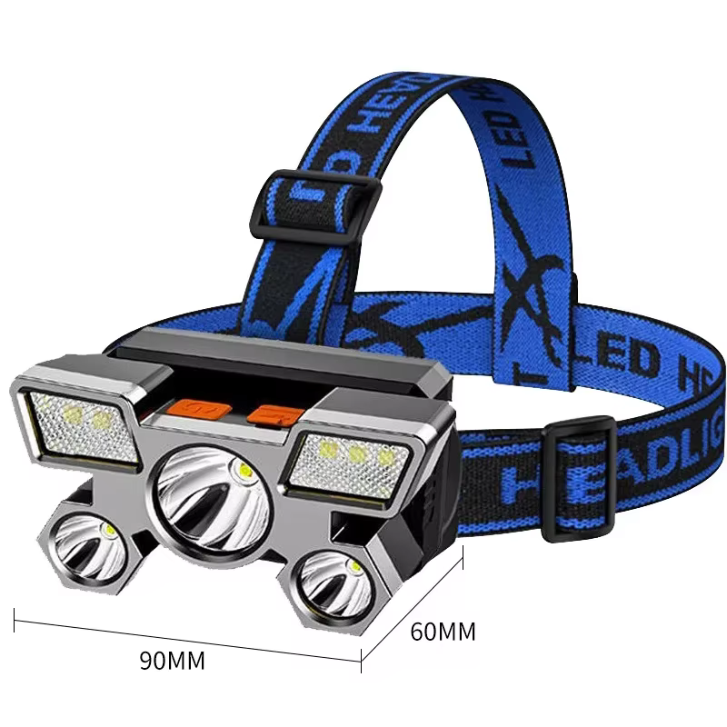 Lampe de Sauna Portable Rechargeable par USB, Torche à 5LED avec Batterie spatirée, Idéal pour le Travail, la Pêche ou le Camping
