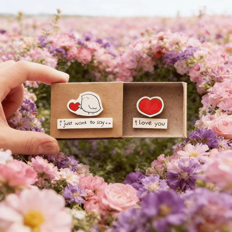 1 pièce - Boîte à messages romantique « Je t'aime » - Cadeau fait main - Carte pour la Saint-Valentin, anniversaire, mariage - Surprise pour elle/lui 