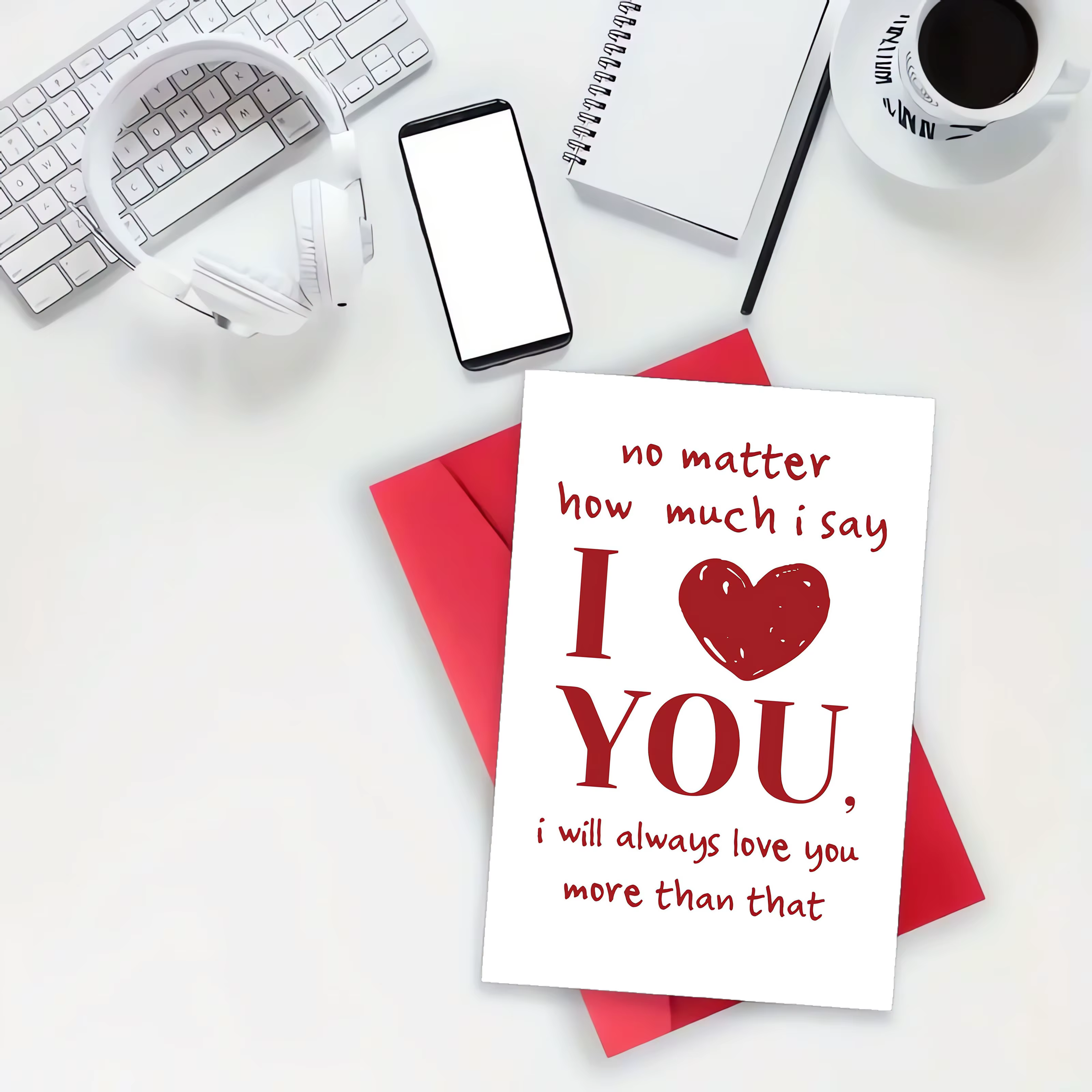 Carte de vœux romantique « Je t'aime » pour la Saint-Valentin, anniversaire, carte d'amour avec enveloppe pour petit ami, petite amie, couple, cadeau