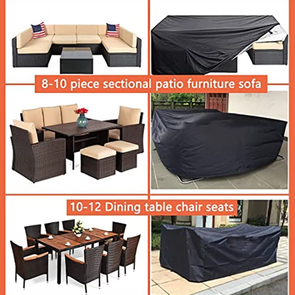 Housse de meubles de jardin pour chaise et Table de canapé, Protection imperméable et résistante contre la poussière, la pluie et la neige