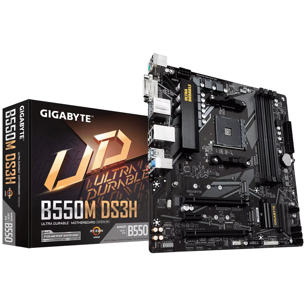 GIGABYTE Nouveau B550M DS3H Micro-ATX AMD B550 DDR4 4733(OC. ) Carte mère AM4 à double canal MHz M.2 USB 3.2 128G