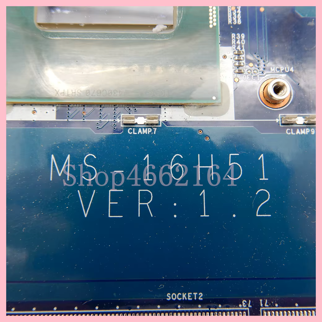16H51 avec i7-4710HQ CPU GTX970M-V3G GPU Ordinateur Portable Carte Mère Pour gelée WS60 GS60