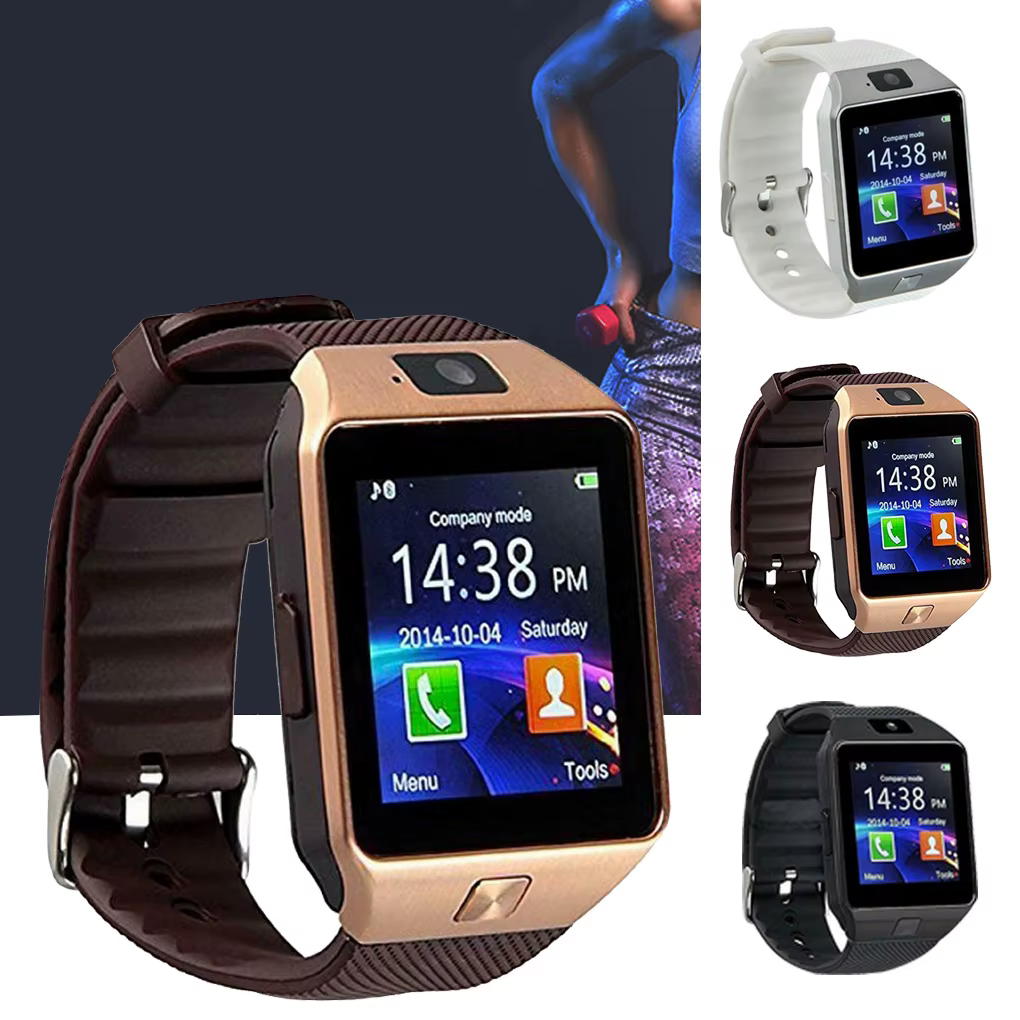 Montre connectée DZ09, bracelet multimédia avec écran tactile de 1,56 pouce, prise en charge de la carte SIM, télécommande, couleur blanche