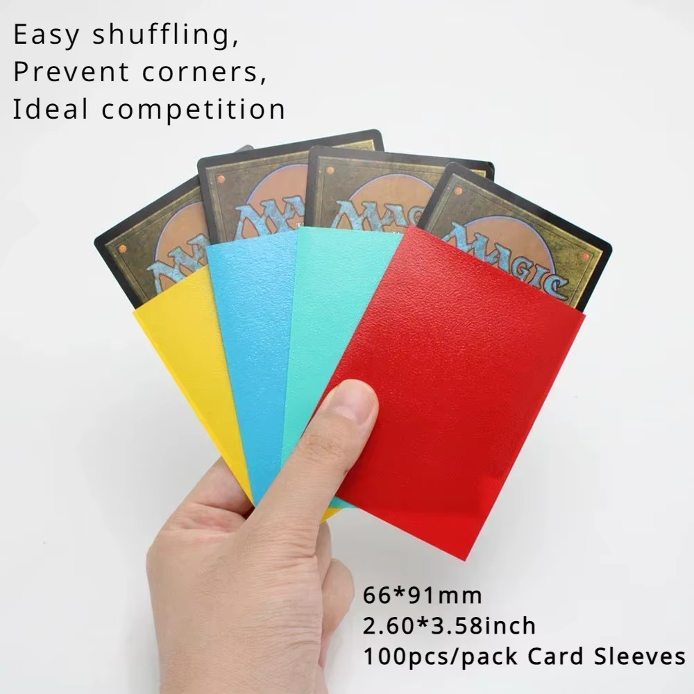100 pièces 66x91mm mat coloré taille Standard manchons de cartes TCG