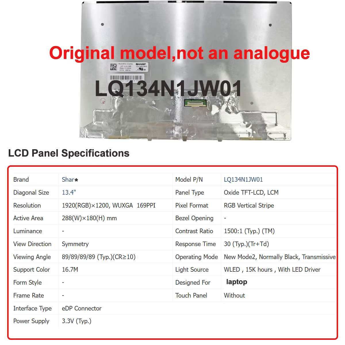 Écran LCD d'origine neuf A+ 13