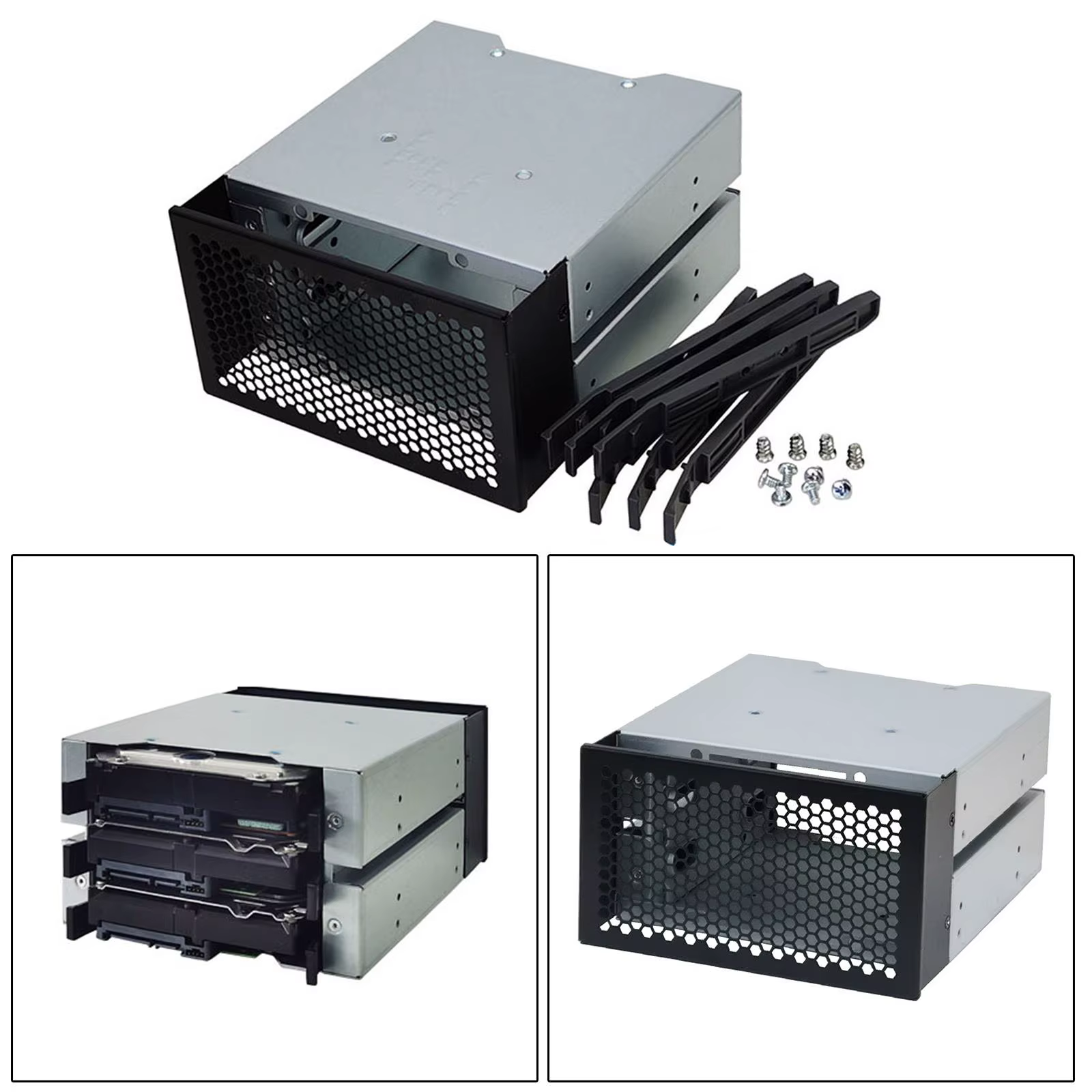 Support T1 avec boîtier, 3 baies, étui de 3.5 pouces