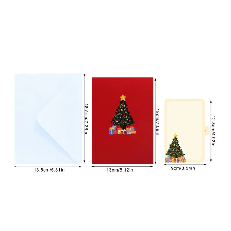 Carte voeux G6KF à main avec enveloppe pour célébration des fêtes