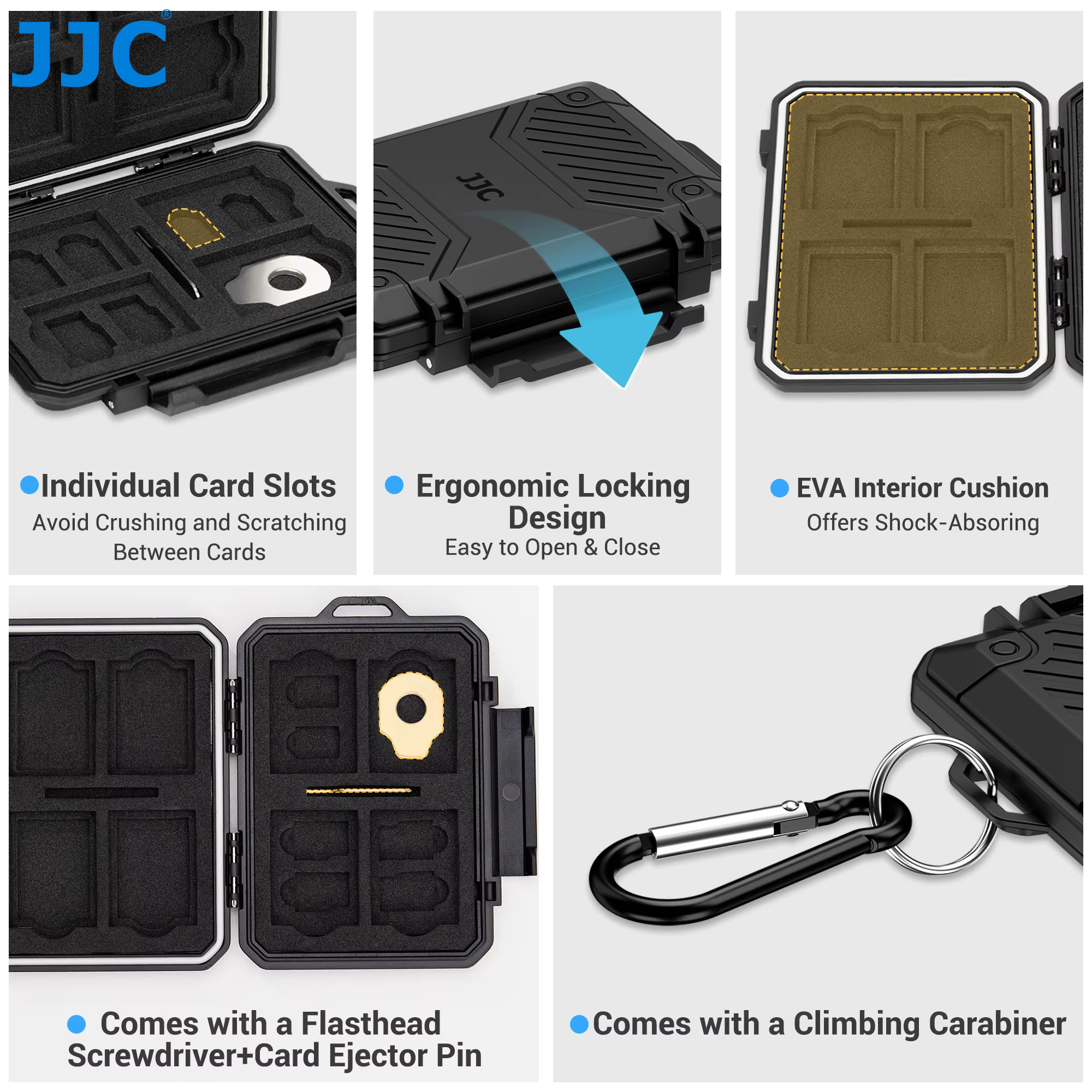 JJC – support de carte mémoire pour 8 SD SDHC SDXC 4 CFexpress Type