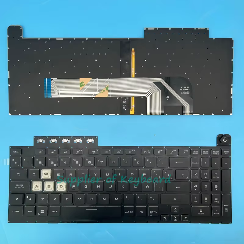 Nouveau clavier anglais/espagnol pour ASUS TUF Gaming A15 FA506 FA506Q FA506U FA506NF FA506IHR TUF506I TUF506IH TUF506IV rétro-éclairé rvb
