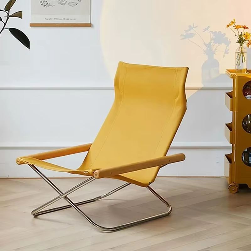 Japonais Simple toile canapé Chaise Longue japonais balcon ménage paresseux loisirs de plein air Chaise de plage Chaise pliante