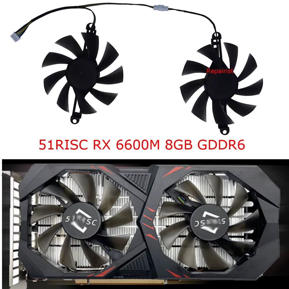 Ventilateur de carte vidéo de refroidissement graphique pour 51risc RX6600M 8GB